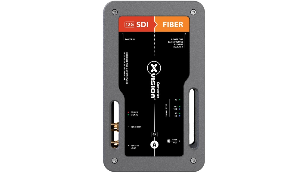 XVISION 12G-SDI to Fiber - PT1 In/Thru - MM - OpticalCON QUAD