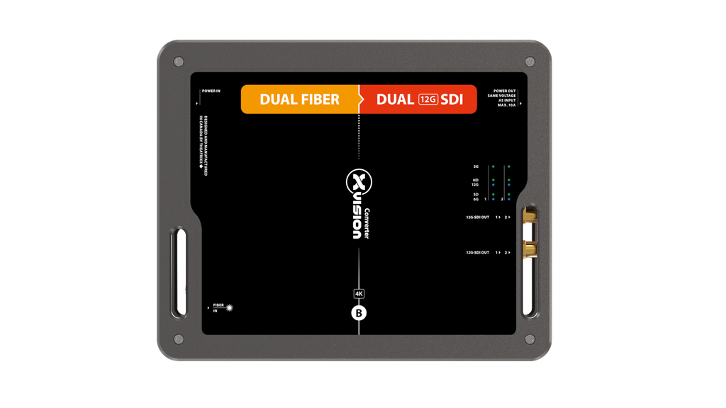 XVISION Dual Channel Fiber to 12G-SDI - PT1 In/Thru