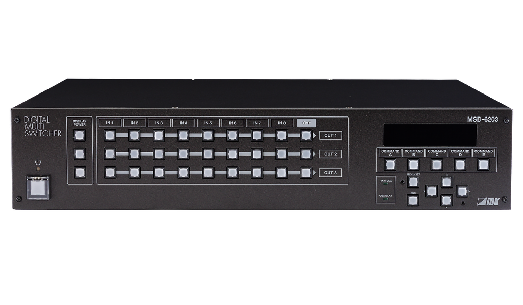 4K Digital Multi Switcher with 8 Inputs & 3 Outputs, Standard model