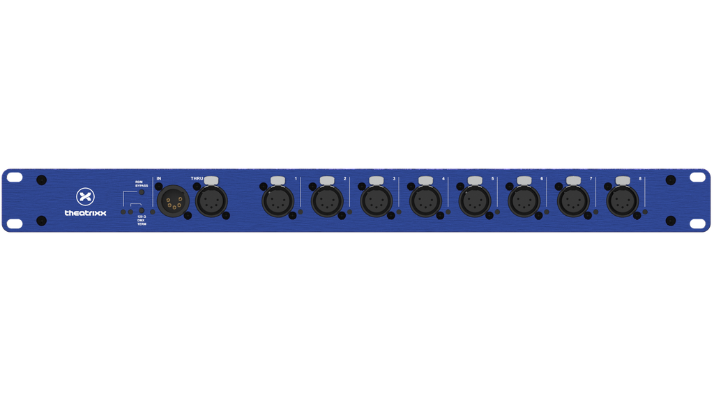 THEATRIXX DMX Splitter/Isolator 1:8 + Thru - RDM - XLR5 (1RU)