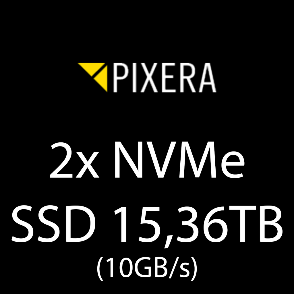 2x NVMe SSD 15,36TB
(10GB/s)