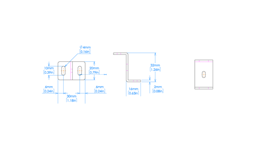 [FP-Z30] Mounting Hardware for 30 mm height IDK products